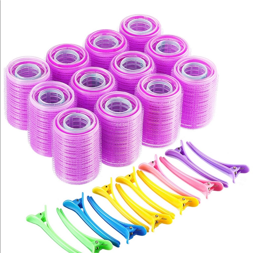 Self grip plastic hair rollers set
